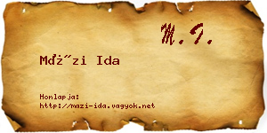 Mázi Ida névjegykártya